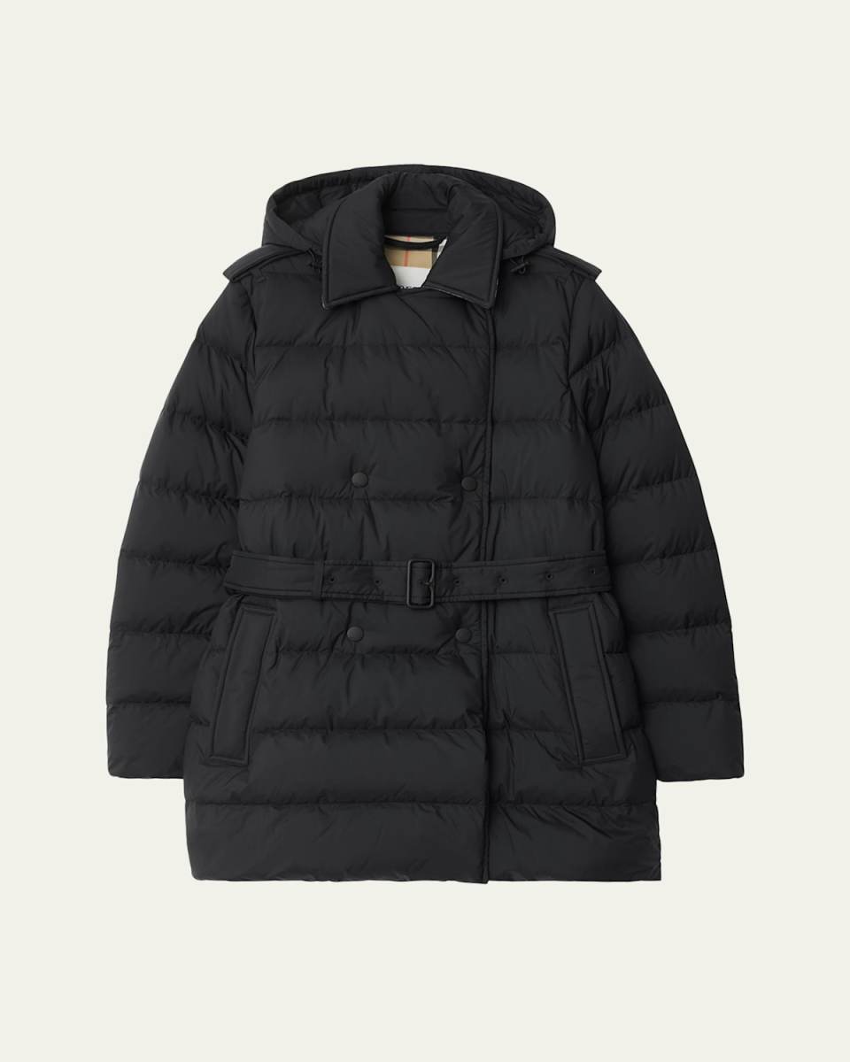 Kent Belted Parka Jacket With Detachable Hood